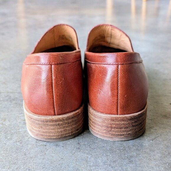 Madewell The Frances Loafer Burnished Mahogany Leather Pointed Toe Shoe size 8.5 - Picture 4 of 13